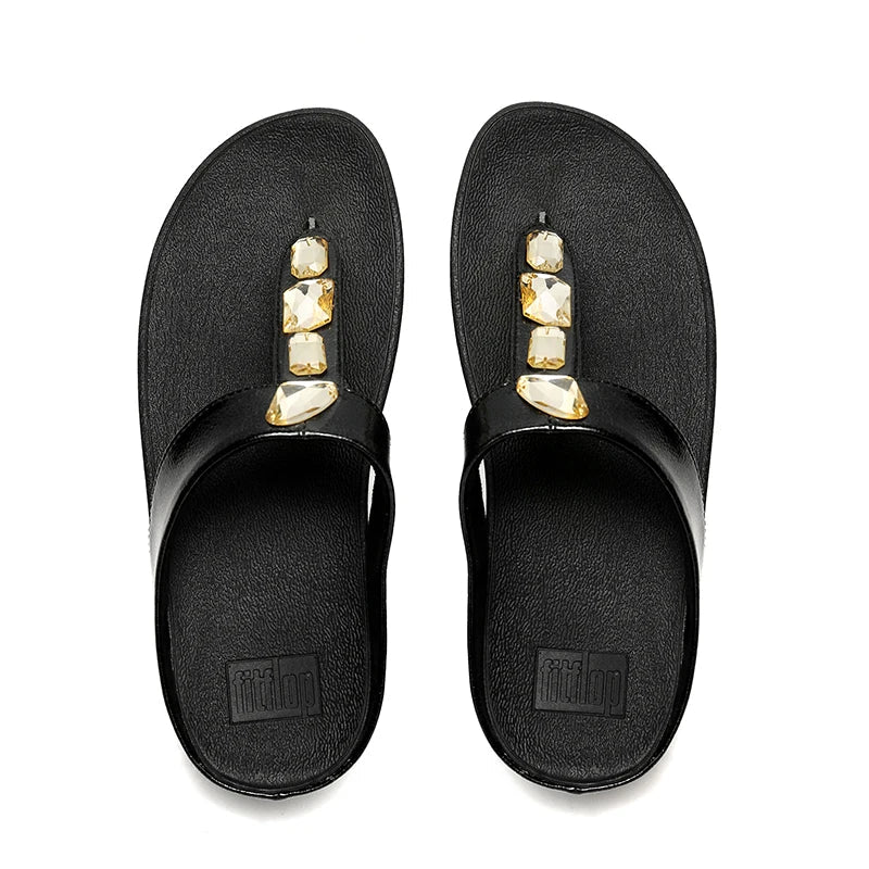 Tongs en cuir pour femme "La Brillante" - Restaur Cuirs