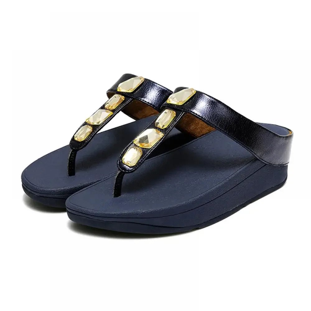 Tongs en cuir pour femme "La Brillante" - Restaur Cuirs