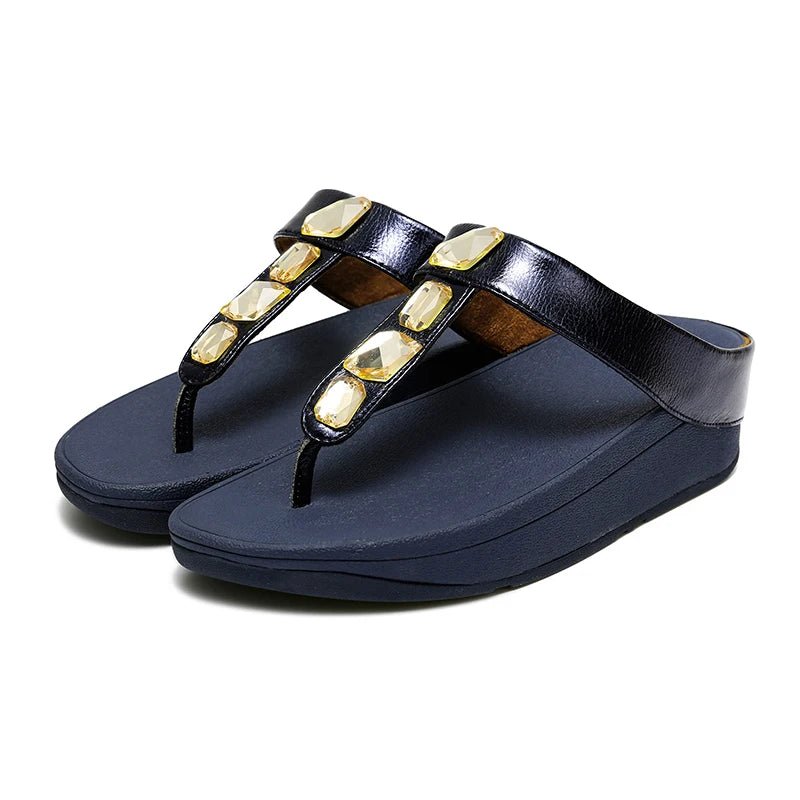 Tongs en cuir pour femme "La Brillante" - Restaur Cuirs