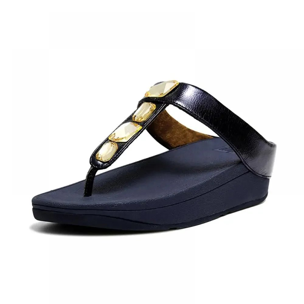 Tongs en cuir pour femme "La Brillante" - Restaur Cuirs