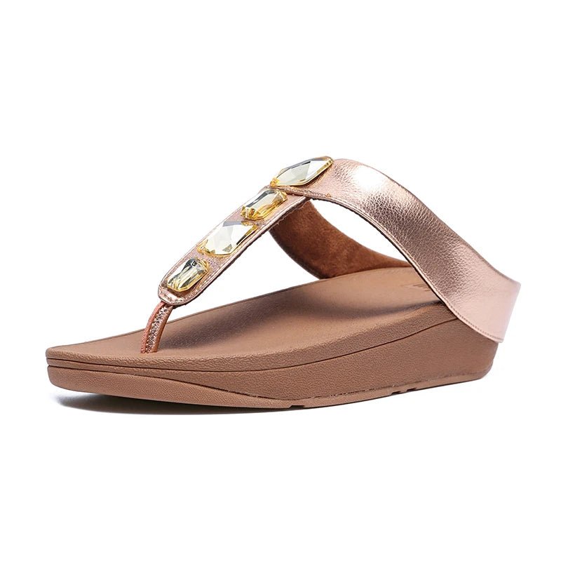 Tongs en cuir pour femme "La Brillante" - Restaur Cuirs