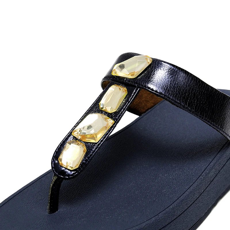 Tongs en cuir pour femme "La Brillante" - Restaur Cuirs