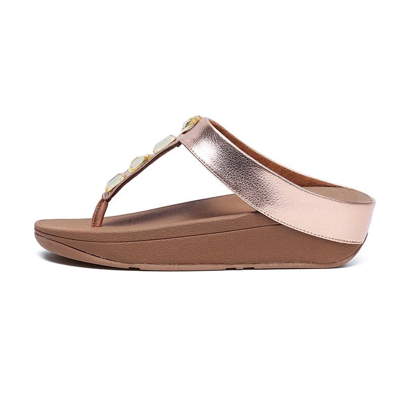 Tongs en cuir pour femme "La Brillante" - Restaur Cuirs