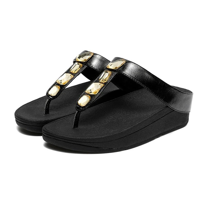 Tongs en cuir pour femme "La Brillante" - Restaur Cuirs