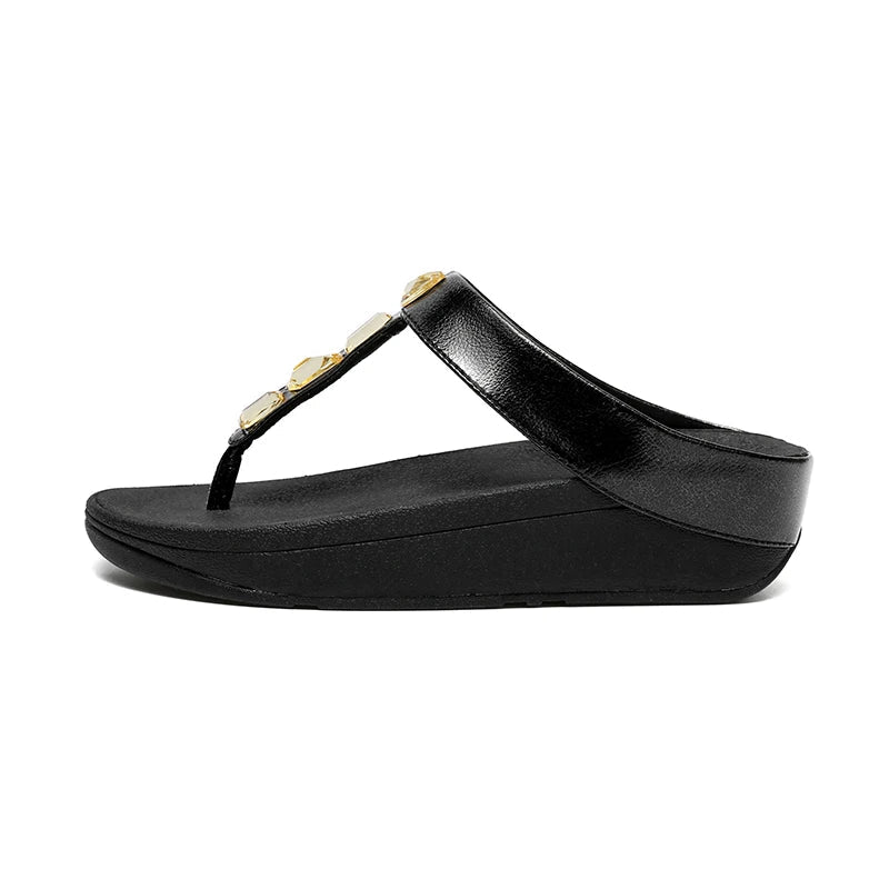 Tongs en cuir pour femme "La Brillante" - Restaur Cuirs