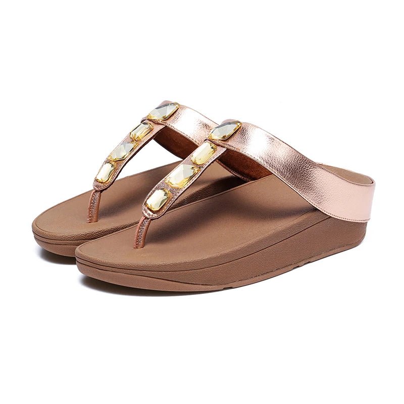 Tongs en cuir pour femme "La Brillante" - Restaur Cuirs