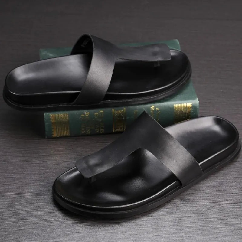 Tongs Hommes Cuir Confort - "Le Pacifique"