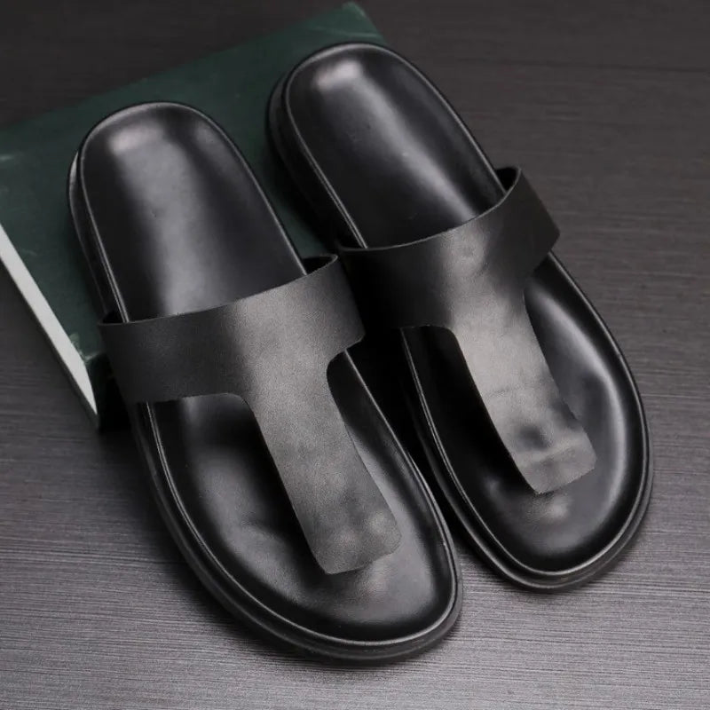 Tongs Hommes Cuir Confort - "Le Pacifique"