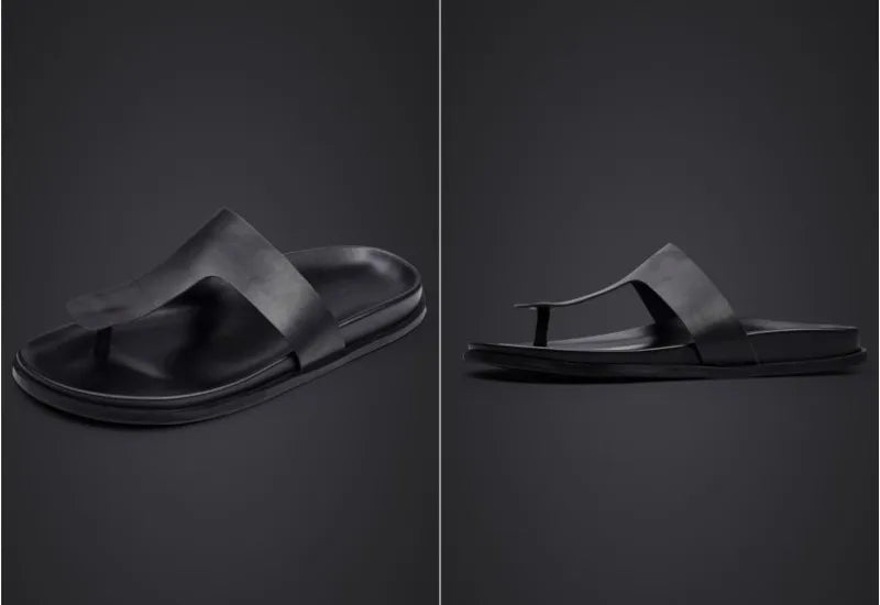 Tongs Hommes Cuir Confort - "Le Pacifique"