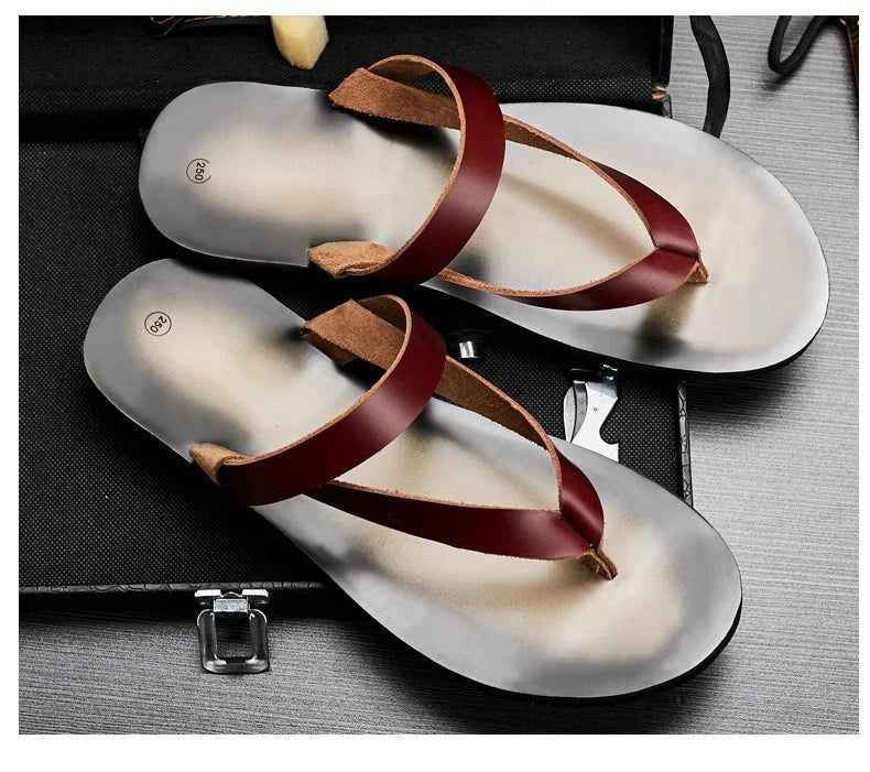 Tongs Hommes Cuir Confortables "Le Zéphyr"