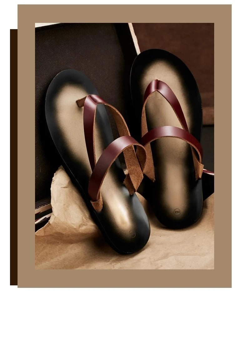 Tongs Hommes Cuir Confortables "Le Zéphyr"
