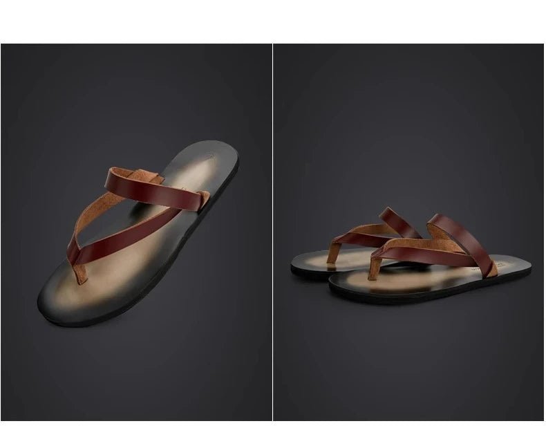 Tongs Hommes Cuir Confortables "Le Zéphyr"