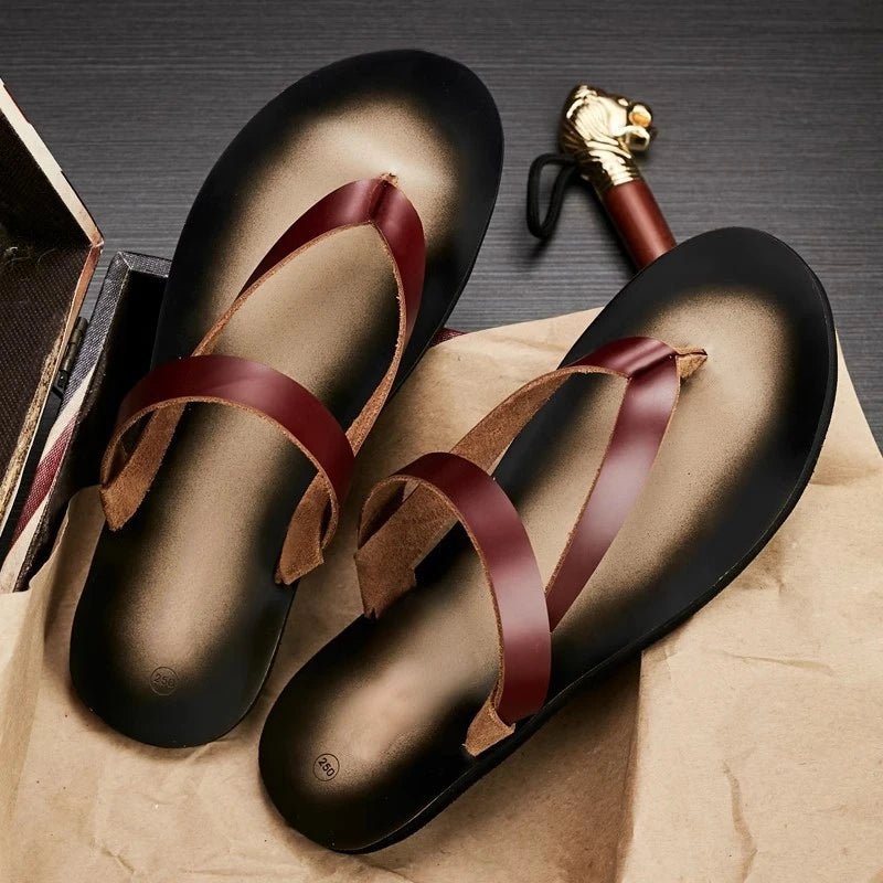 Tongs Hommes Cuir Confortables "Le Zéphyr"