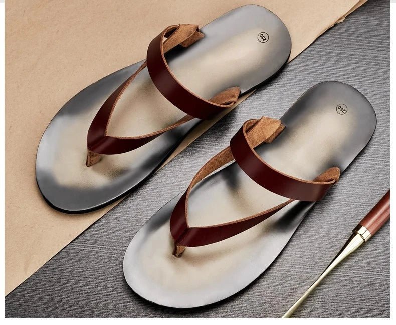 Tongs Hommes Cuir Confortables "Le Zéphyr"