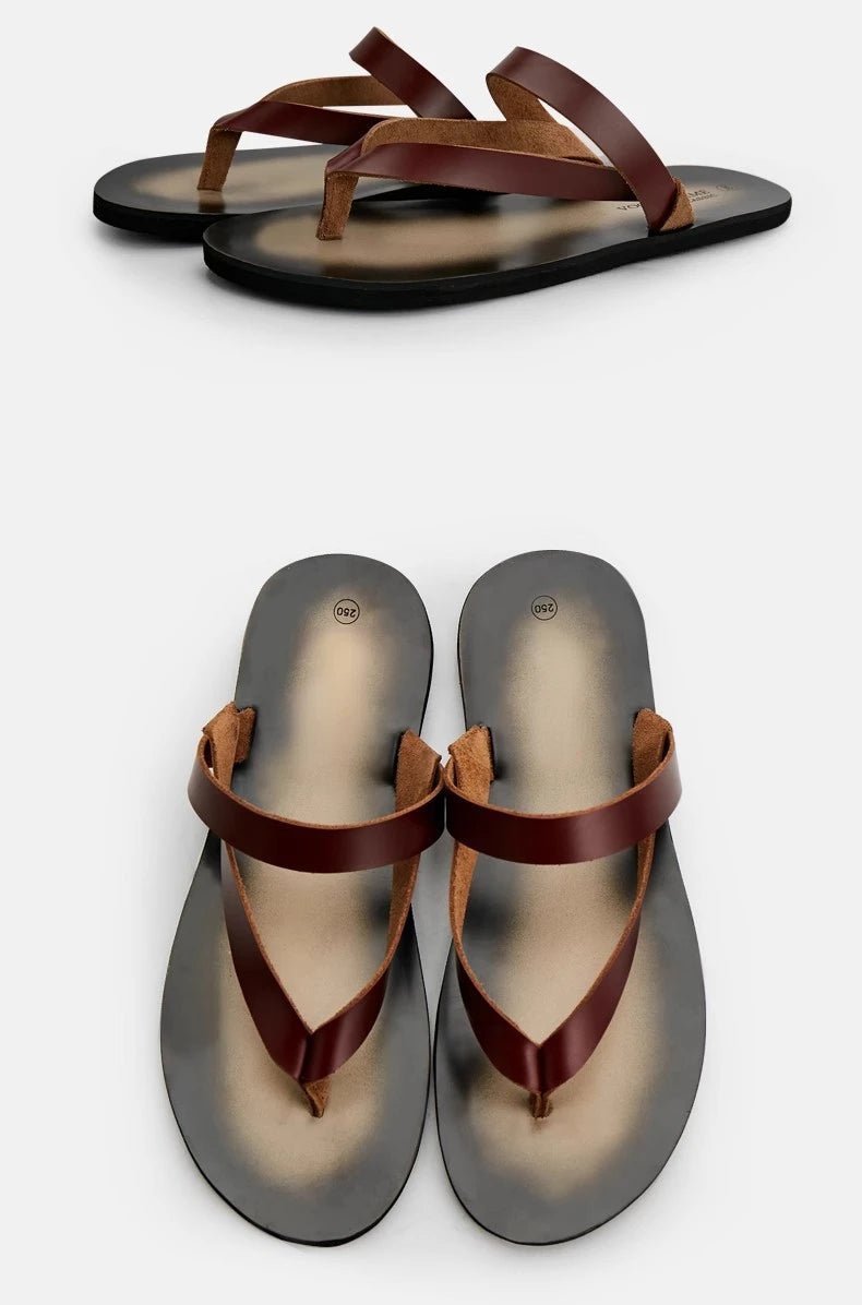 Tongs Hommes Cuir Confortables "Le Zéphyr"