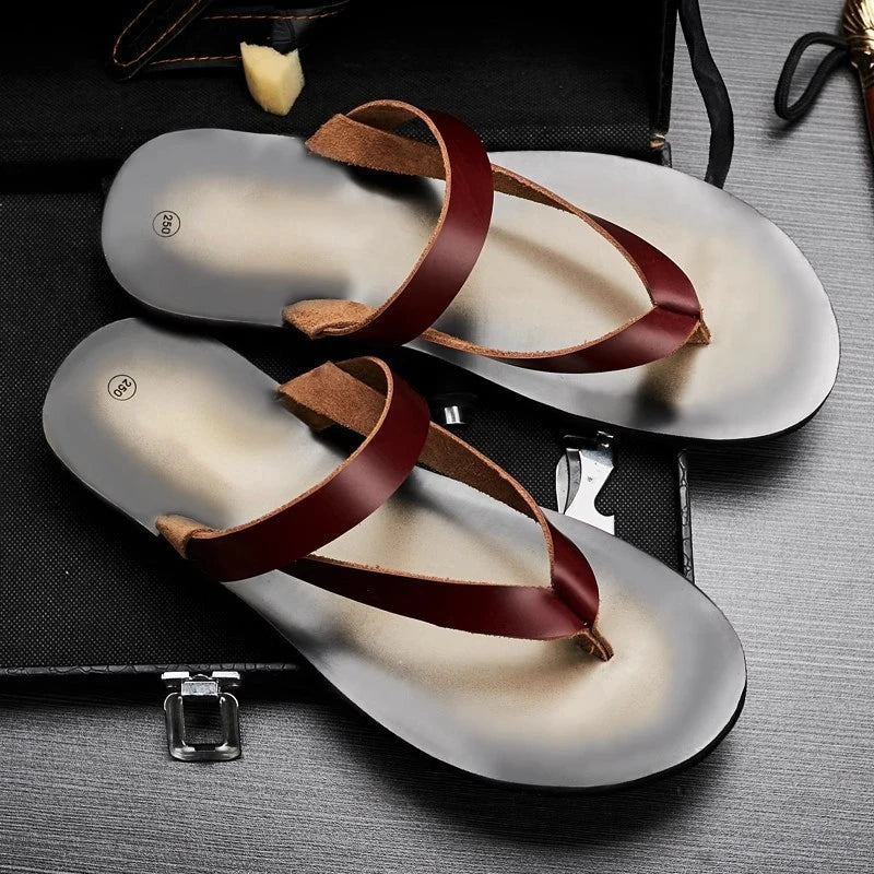 Tongs Hommes Cuir Confortables "Le Zéphyr"