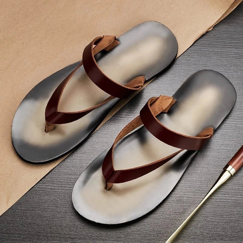 Tongs Hommes Cuir Confortables "Le Zéphyr"