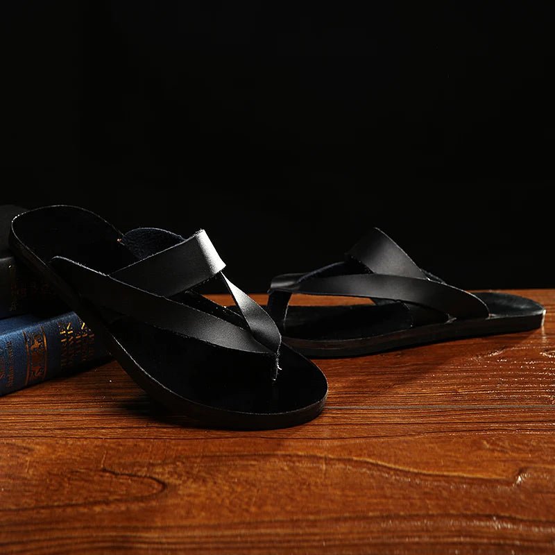 Tongs Hommes Cuir Confortables "L'Embrun"