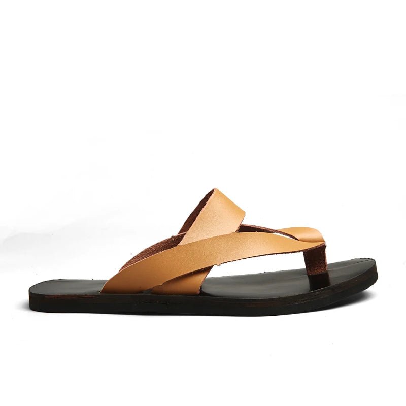 Tongs Hommes Cuir Confortables "L'Embrun"