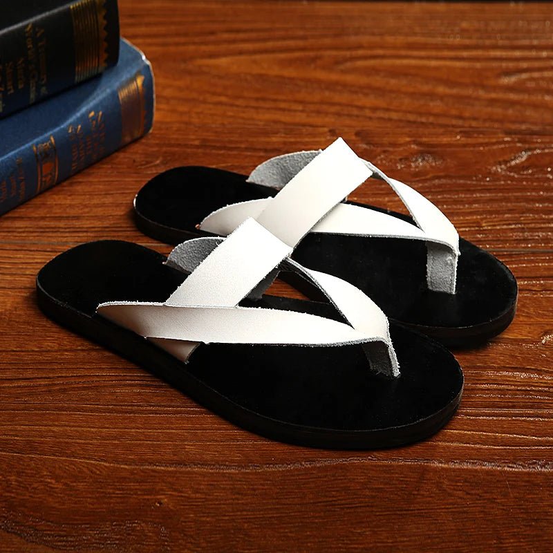 Tongs Hommes Cuir Confortables "L'Embrun"