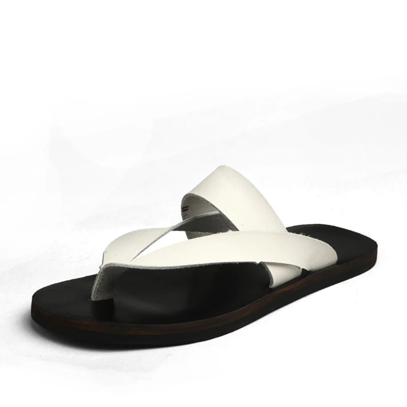 Tongs Hommes Cuir Confortables "L'Embrun"