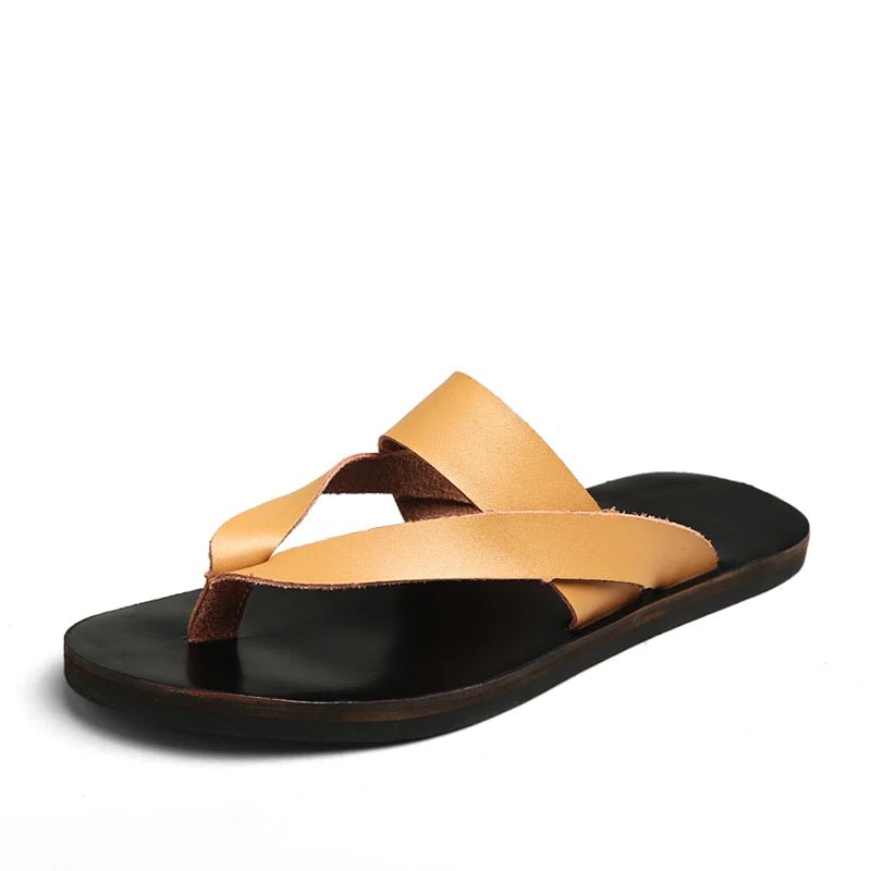 Tongs Hommes Cuir Confortables "L'Embrun"