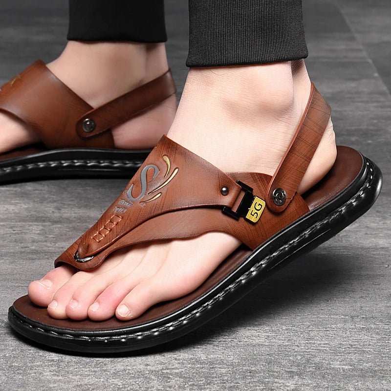 Tongs Hommes Cuir Élégantes "Le Gladiateur"
