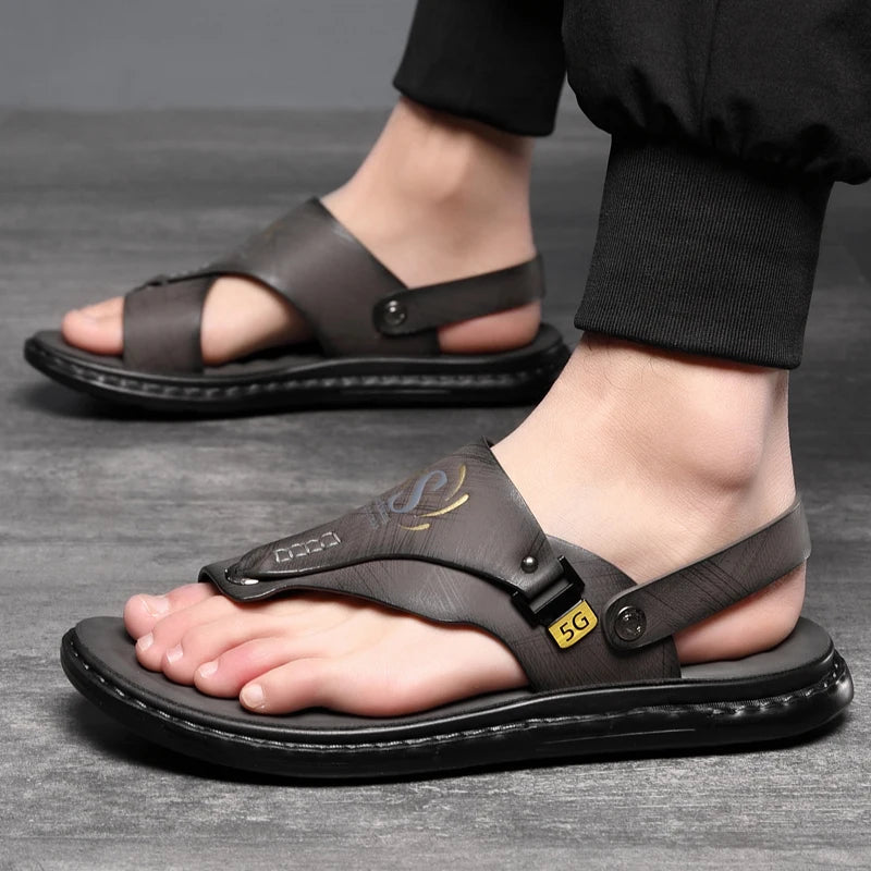 Tongs Hommes Cuir Élégantes "Le Gladiateur"