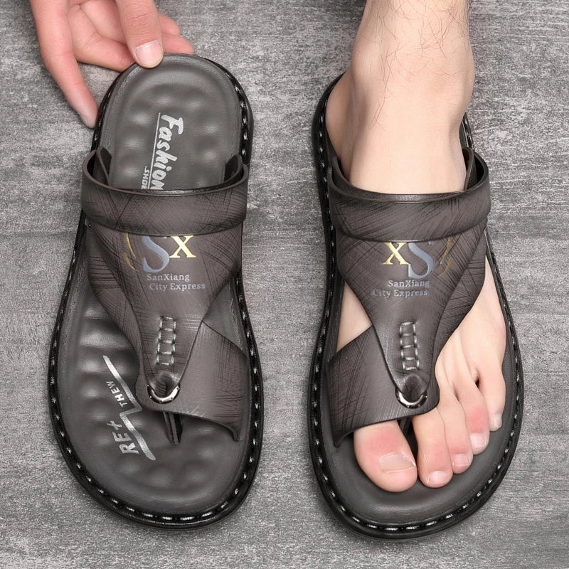 Tongs Hommes Cuir Élégantes "Le Gladiateur"
