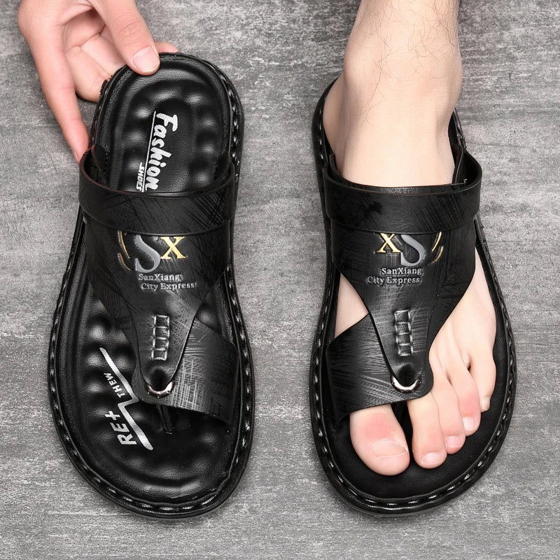 Tongs Hommes Cuir Élégantes "Le Gladiateur"
