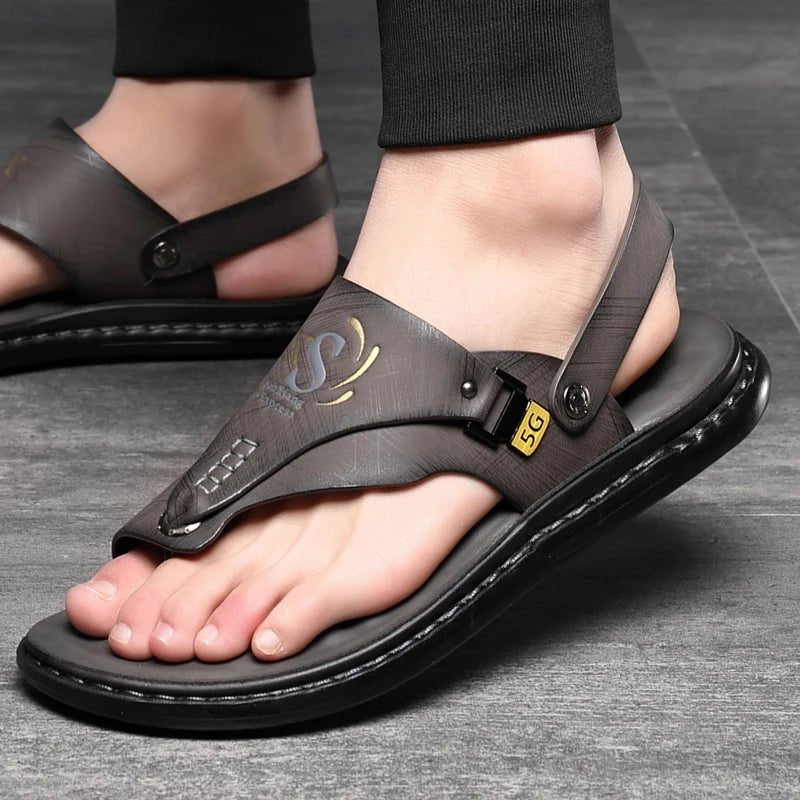 Tongs Hommes Cuir Élégantes "Le Gladiateur"