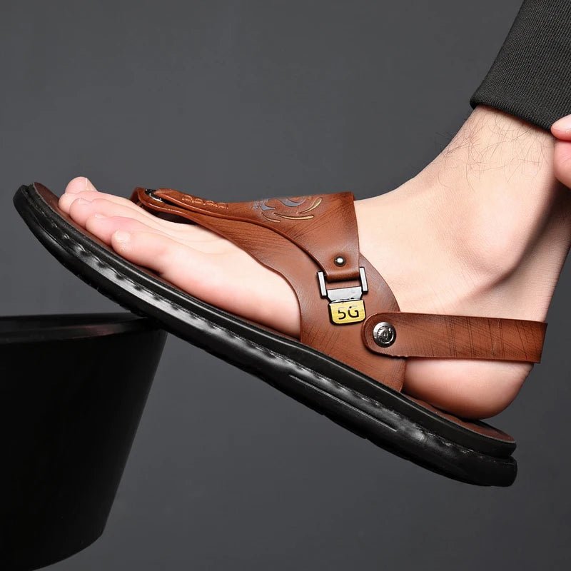 Tongs Hommes Cuir Élégantes "Le Gladiateur"