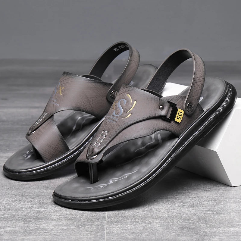 Tongs Hommes Cuir Élégantes "Le Gladiateur"