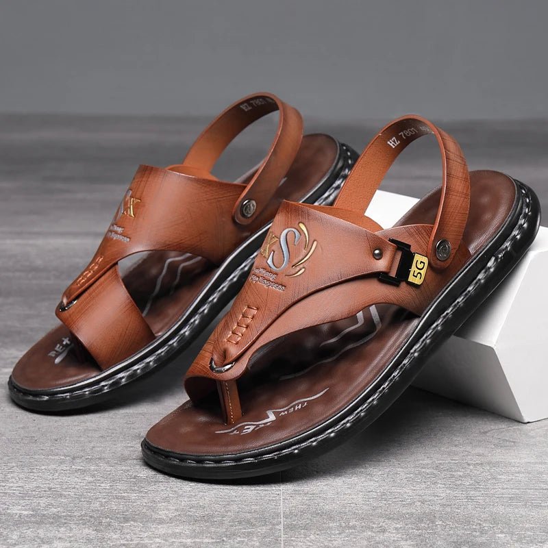 Tongs Hommes Cuir Élégantes "Le Gladiateur"