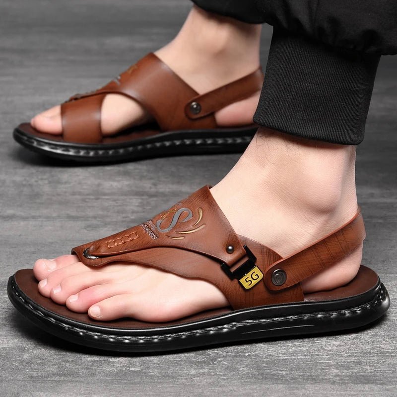 Tongs Hommes Cuir Élégantes "Le Gladiateur"