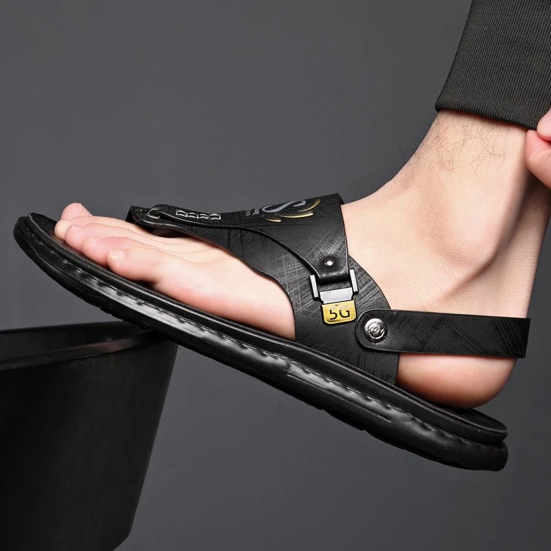Tongs Hommes Cuir Élégantes "Le Gladiateur"