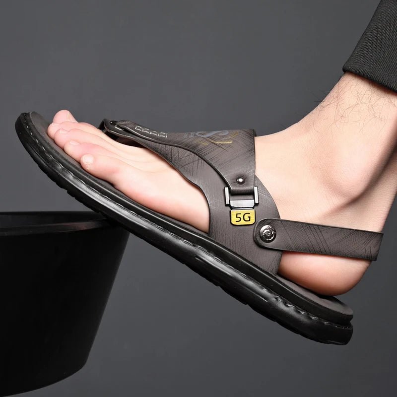 Tongs Hommes Cuir Élégantes "Le Gladiateur"
