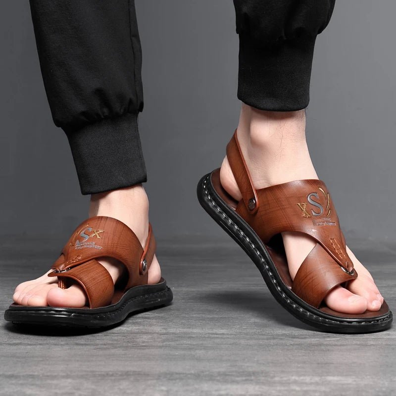 Tongs Hommes Cuir Élégantes "Le Gladiateur"