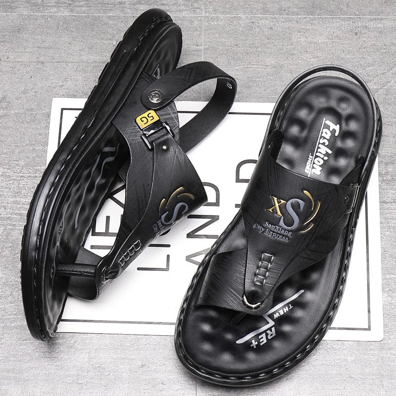 Tongs Hommes Cuir Élégantes "Le Gladiateur"