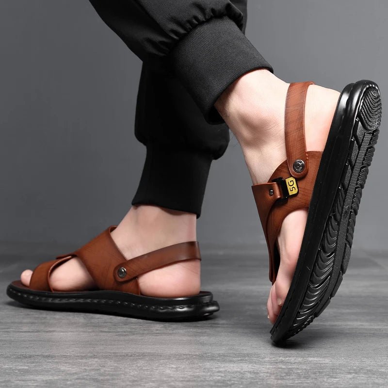 Tongs Hommes Cuir Élégantes "Le Gladiateur"