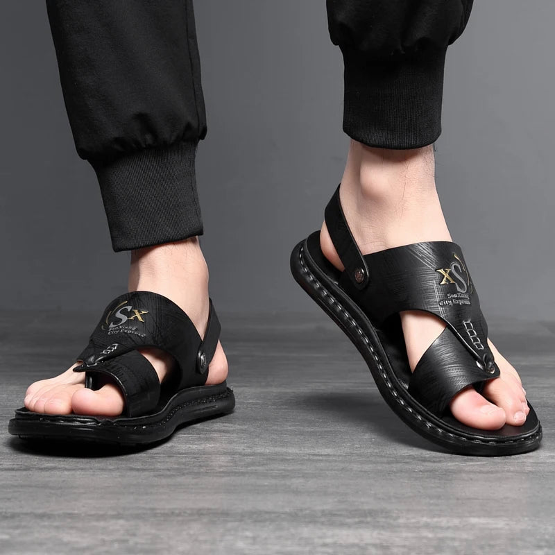 Tongs Hommes Cuir Élégantes "Le Gladiateur"