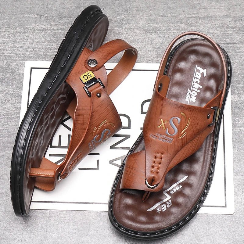 Tongs Hommes Cuir Élégantes "Le Gladiateur"