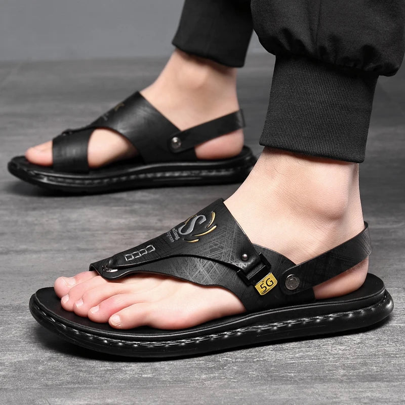 Tongs Hommes Cuir Élégantes "Le Gladiateur"