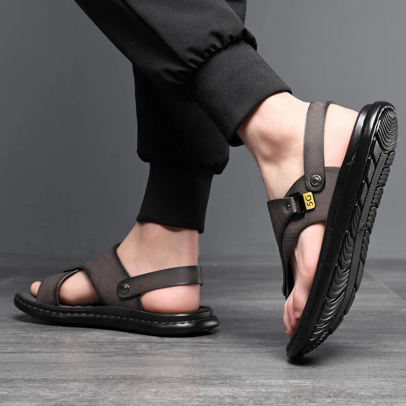 Tongs Hommes Cuir Élégantes "Le Gladiateur"