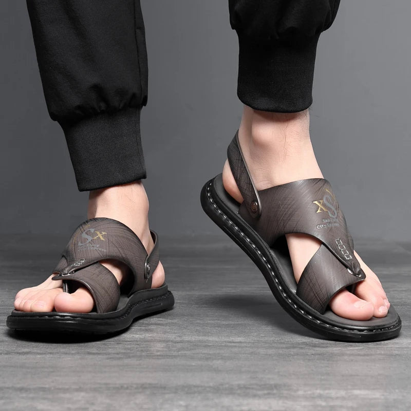 Tongs Hommes Cuir Élégantes "Le Gladiateur"
