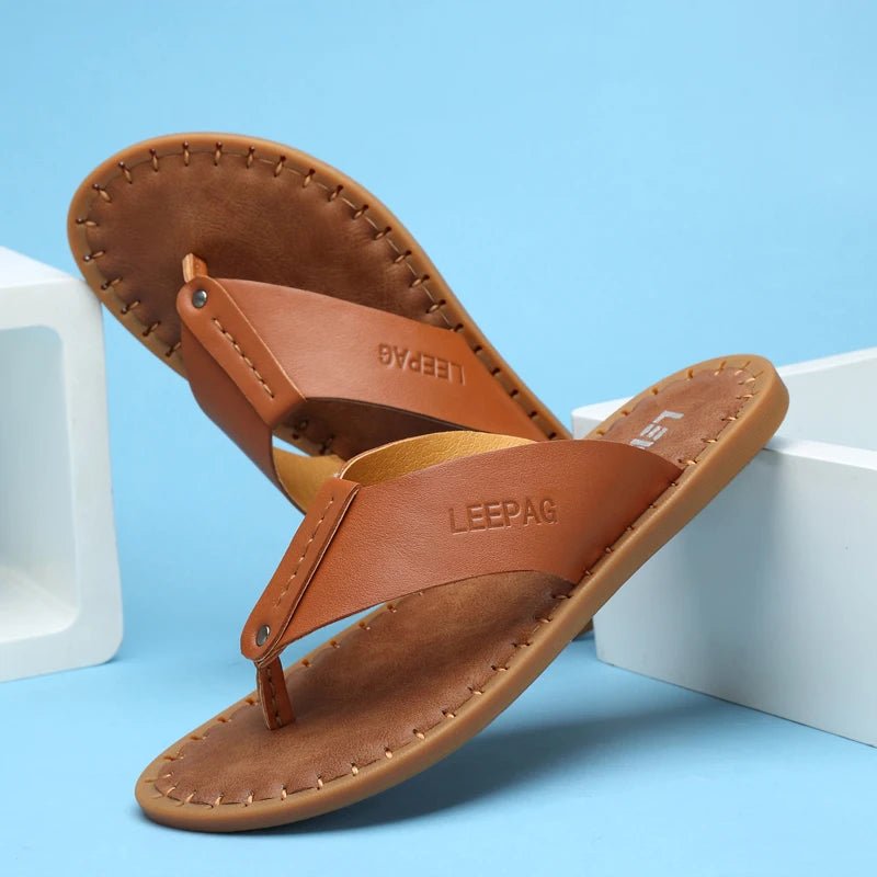 Tongs Hommes Cuir Élégantes "Le Rivage"