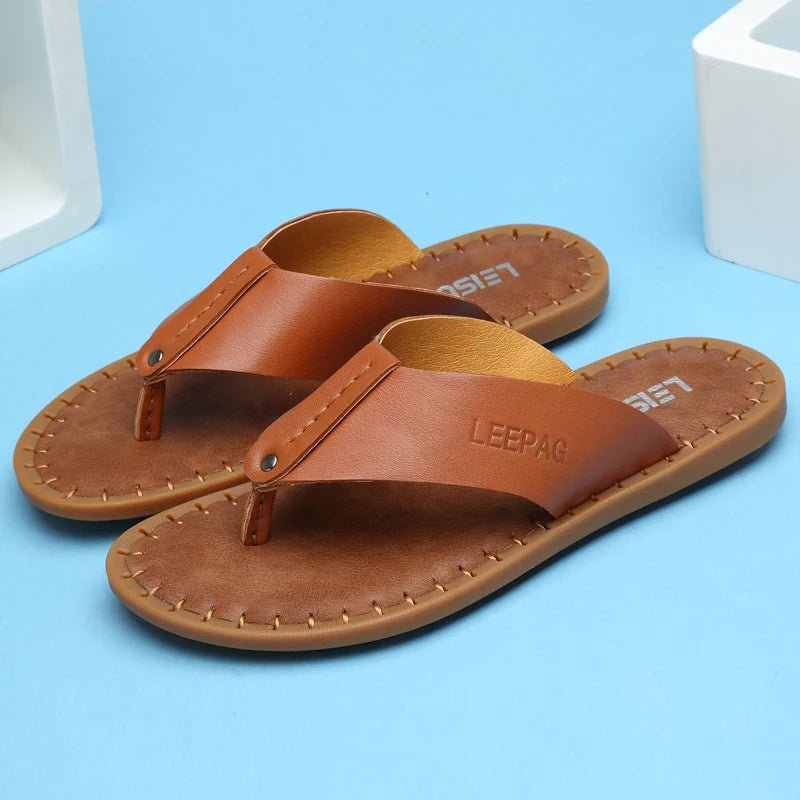 Tongs Hommes Cuir Élégantes "Le Rivage"