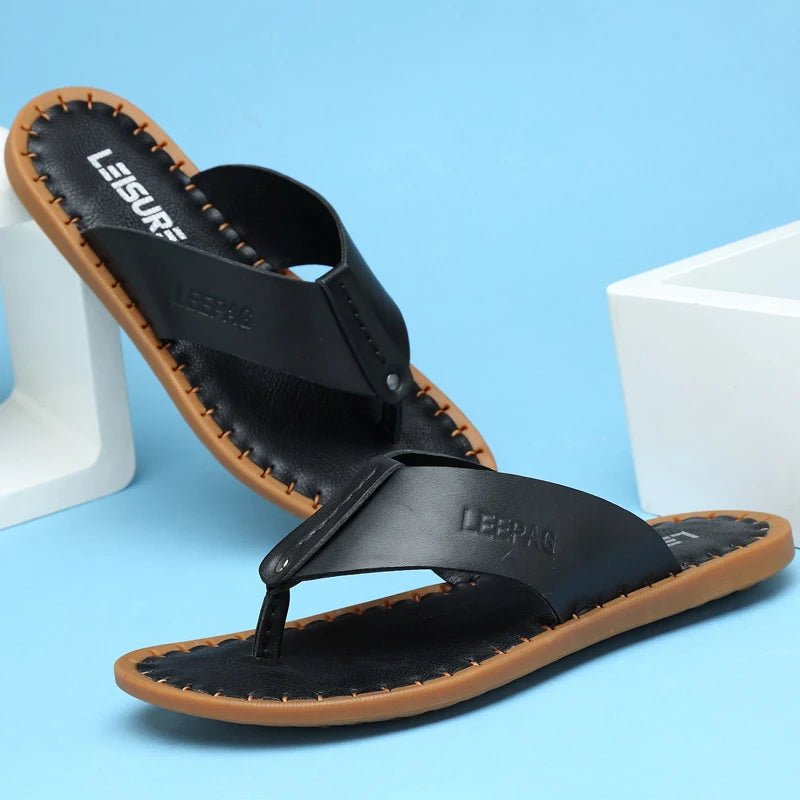 Tongs Hommes Cuir Élégantes "Le Rivage"