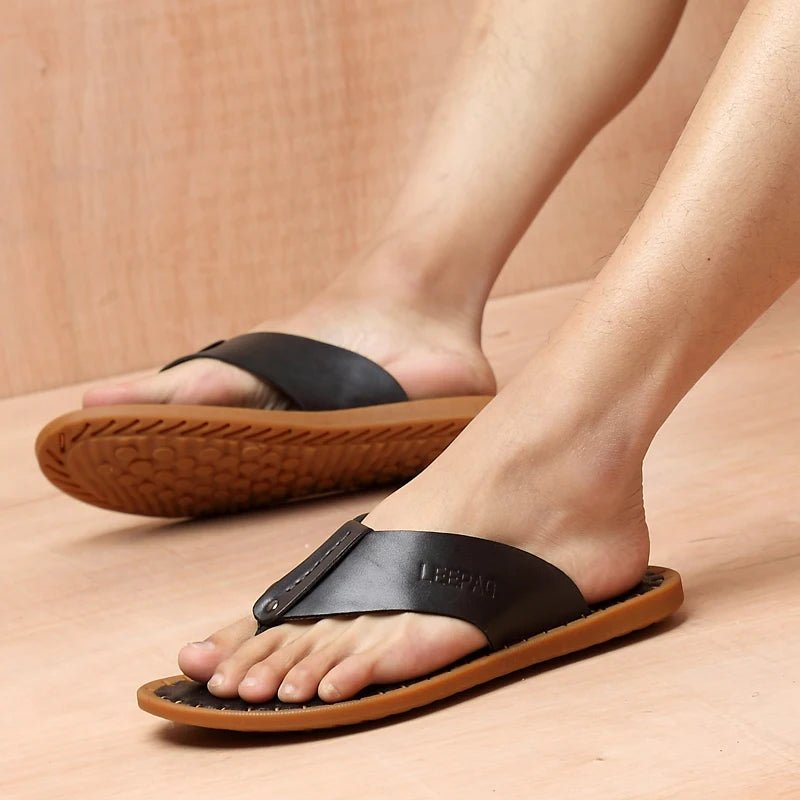 Tongs Hommes Cuir Élégantes "Le Rivage"