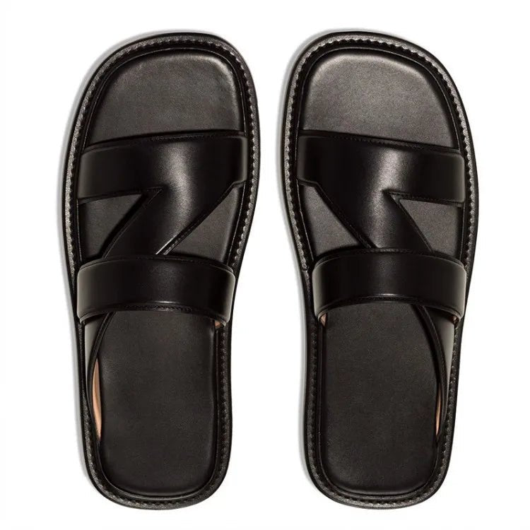 Tongs Hommes Cuir "Le Baigneur"